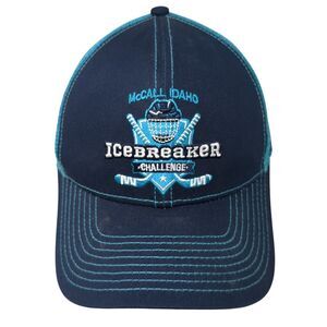 McCall Idaho Ice Breaker Challenge Snapback Trucker Hat Blue OS Mesh Evenkeel